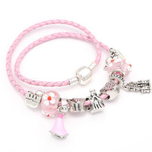 Load image into Gallery viewer, Sonykifa Fashion Jewelry Mickey Minnie Leather Pandoro Bracelet