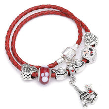 Load image into Gallery viewer, Sonykifa Fashion Jewelry Mickey Minnie Leather Pandoro Bracelet
