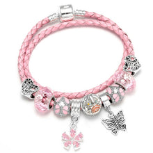 Load image into Gallery viewer, Sonykifa Fashion Jewelry Mickey Minnie Leather Pandoro Bracelet