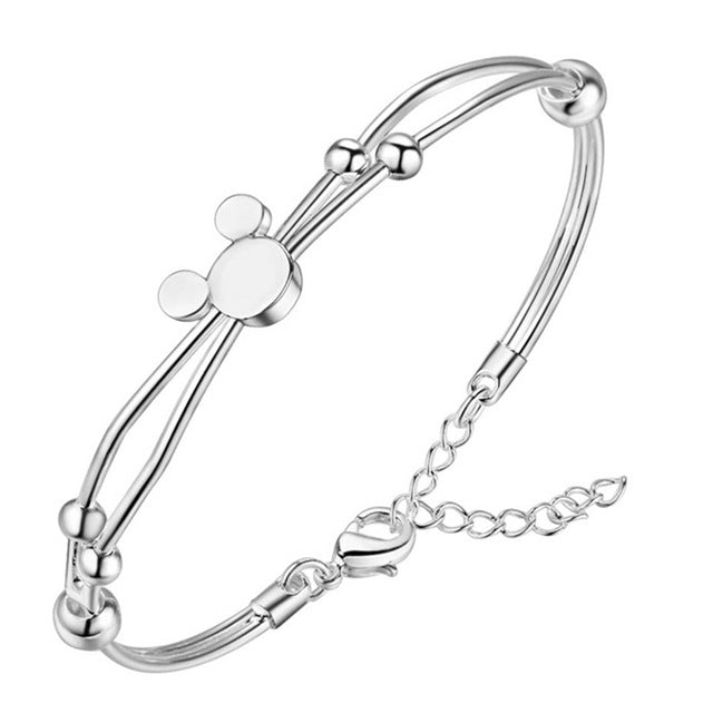 Sonykifa Luxury Minnie Crystal CZ Hand Chain Charm Bracelet