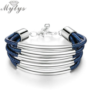 Mytys Royal blue Trendy Leather Bracelet