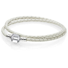 Load image into Gallery viewer, Sonykifa Dropshipping White/Black Leather Chain Charm Bracelet