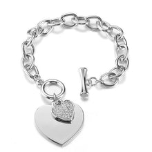 Load image into Gallery viewer, Romantic CZ Crystal Heart Bracelets