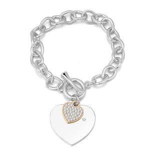 Romantic CZ Crystal Heart Bracelets