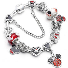 Load image into Gallery viewer, Sonykifa Dropshipping Cartoon Style Mickey Minnie Crystal Charm Bracelet