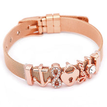 Load image into Gallery viewer, Sonykifa Dropshipping Fashion Jewelry Rose Gold Mesh Charm Bracelet
