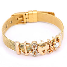Load image into Gallery viewer, Sonykifa Dropshipping Fashion Jewelry Rose Gold Mesh Charm Bracelet